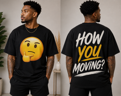 How You Moving? Thinking Emoji T-Shirt | Funny Statement Tee | Unisex Graphic Shirt