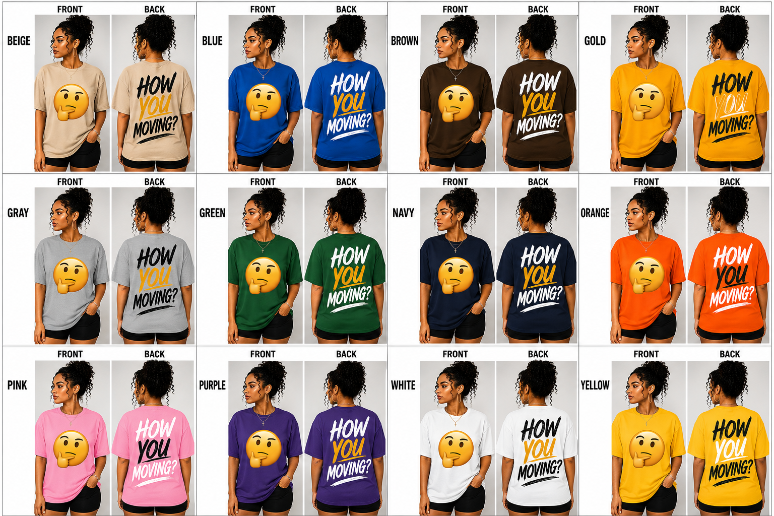 How You Moving? Thinking Emoji T-Shirt | Funny Statement Tee | Unisex Graphic Shirt
